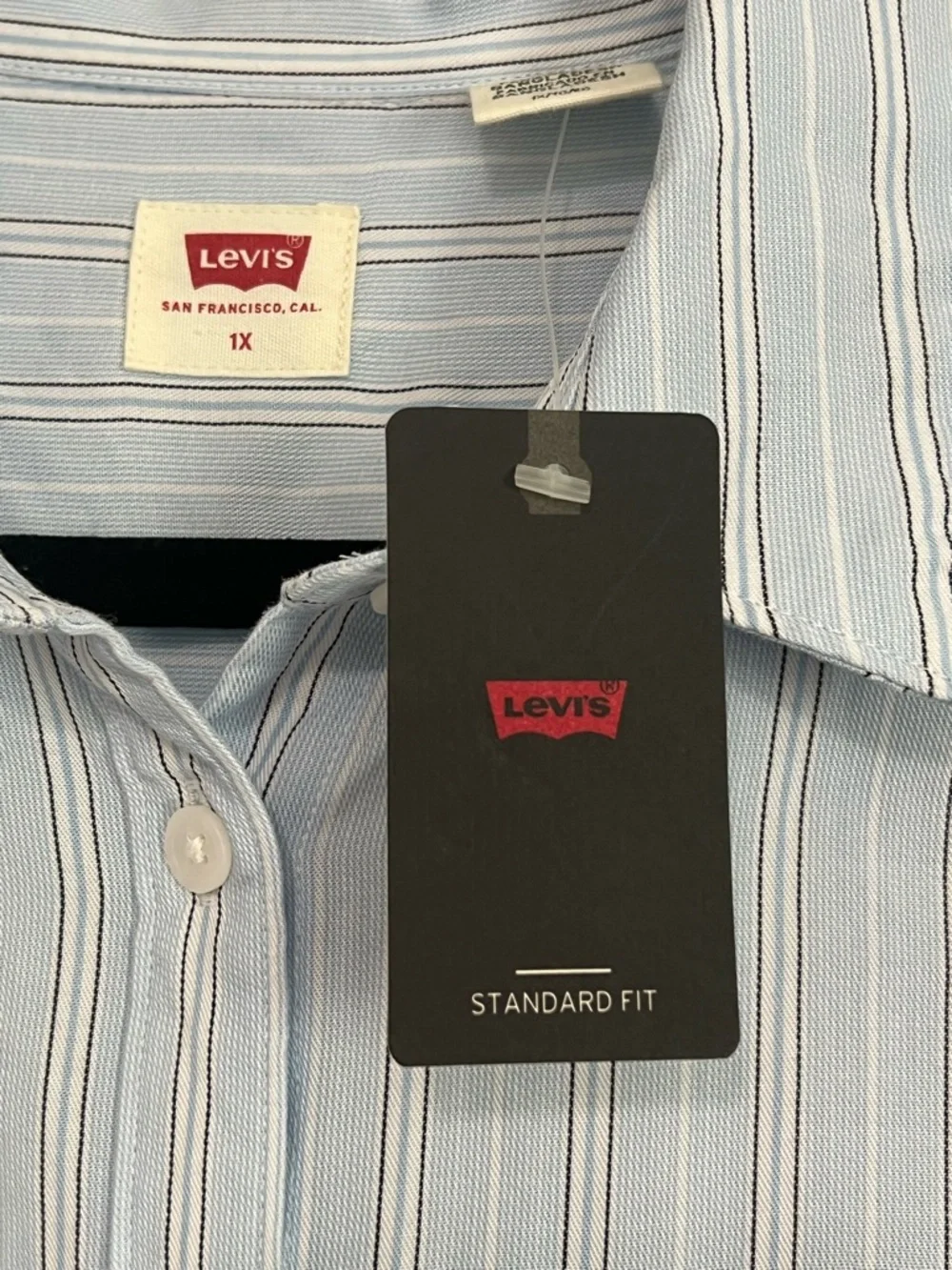 Levi's Light Blue & White Striped Button-Down Shirt - Picture 7 of 9